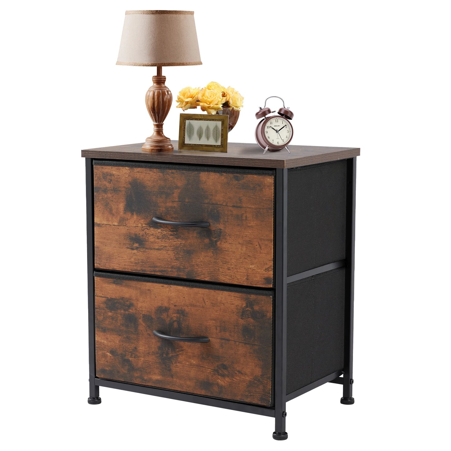 JHK Nightstand Bedside Table With Storage And Drawers