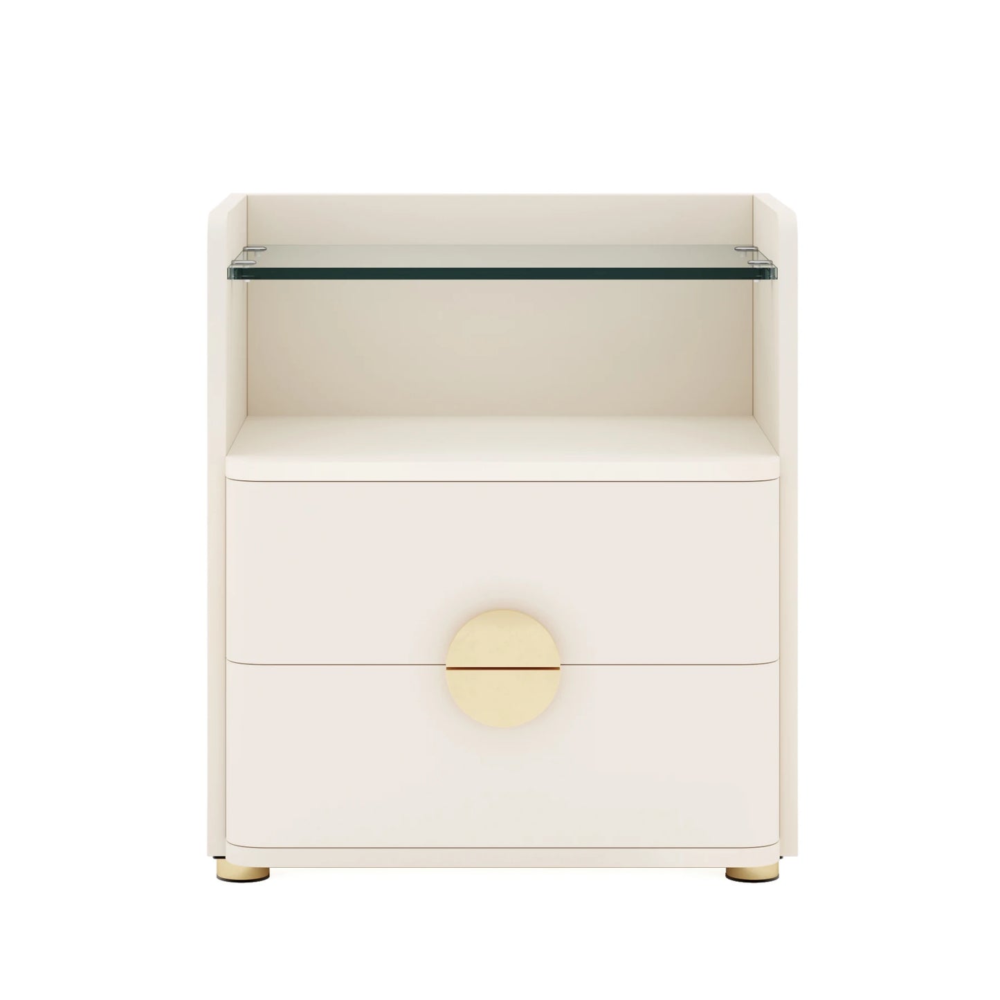 Tribesigns 2 Drawer Modern Nightstands With Open Storage Space