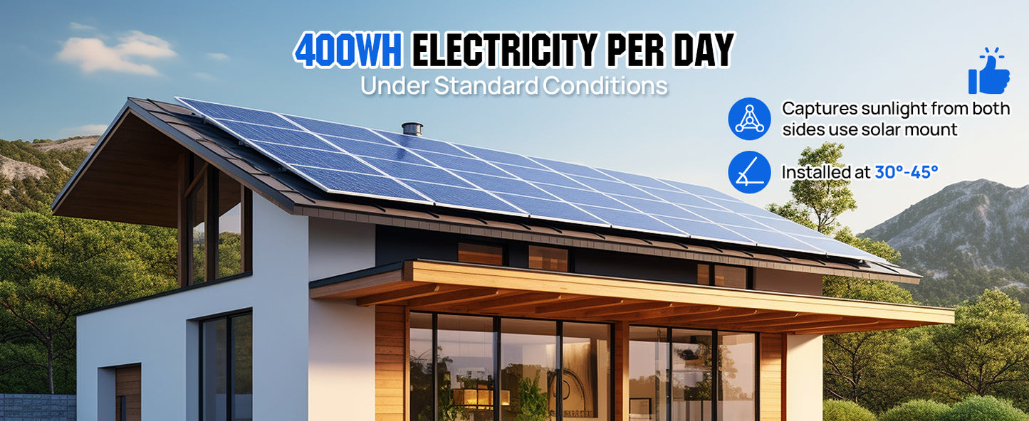 ECO-WORTHY Bifacial 100W 12V Solar Panel For RVs SunSheds