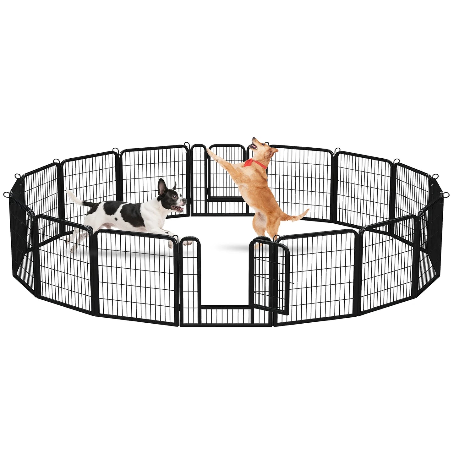 PEQULTI Heavy Duty Metal Puppy Playpen for Indoor Outdoor Use