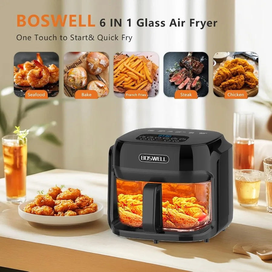 LISM Glass Air Fryer With 360 Degree Circulation For Cooking