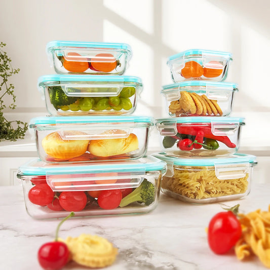 Glass Food Storage Containers, Leakproof Airtight, Microwave And Oven Safe