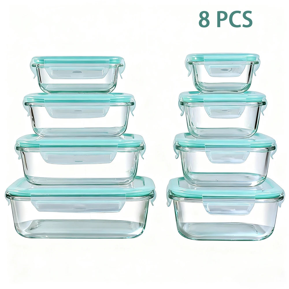 Glass Food Storage Containers, Leakproof Airtight, Microwave And Oven Safe