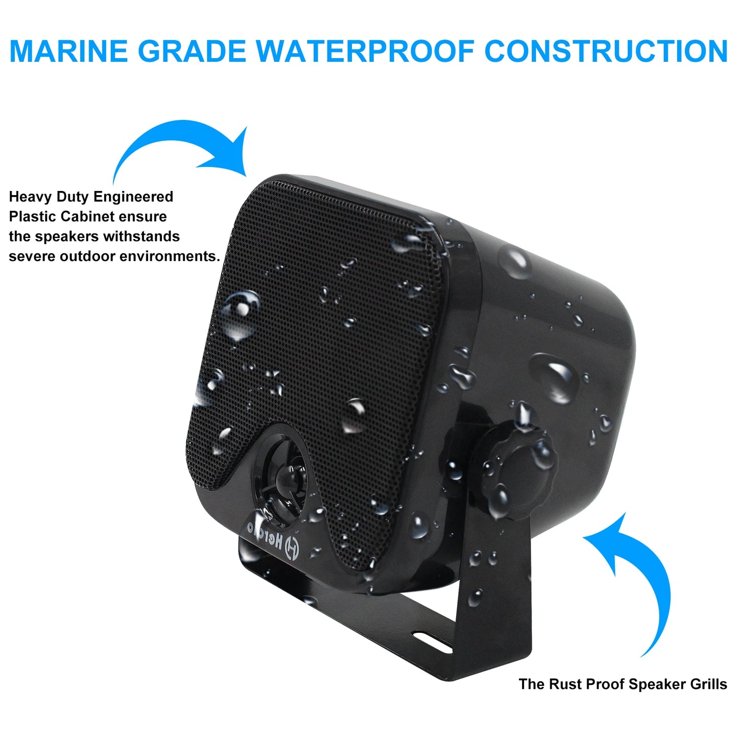 Herdio Waterproof Marine Speakers 100W 4 Inch Outdoor Audio