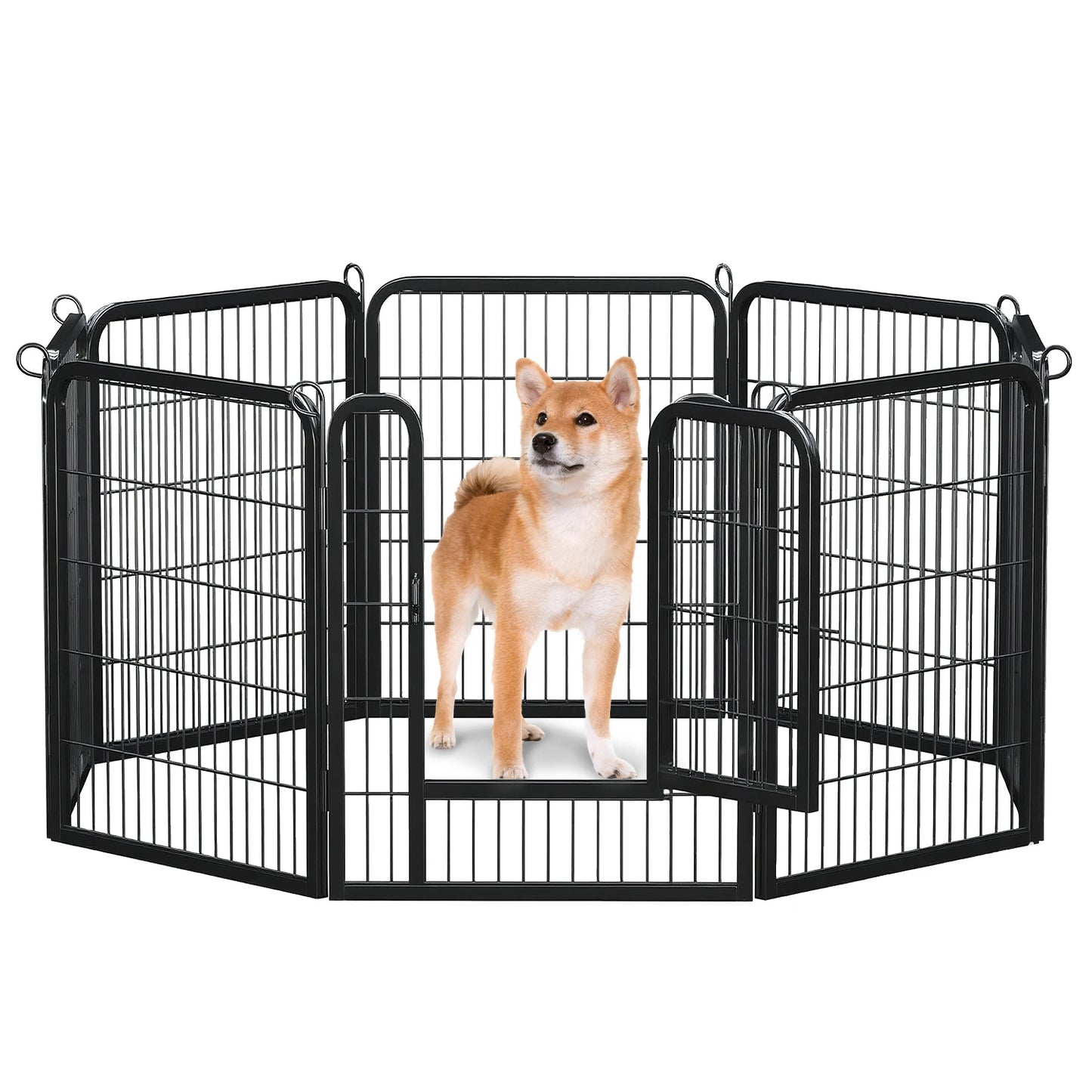 PEQULTI Heavy Duty Metal Puppy Playpen for Indoor Outdoor Use