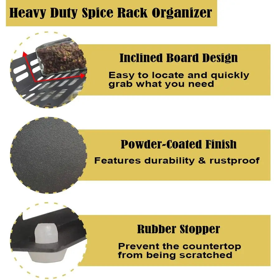 Tier Spice Rack Organizer With 32 Jars And 160 Labels