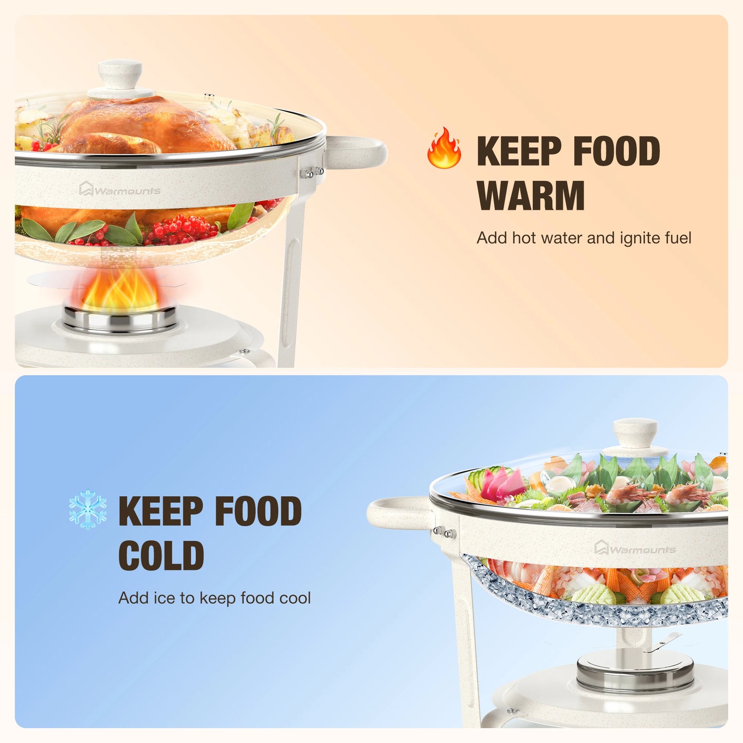 Warmounts Chafing Dishes Buffet Set With Glass Lid