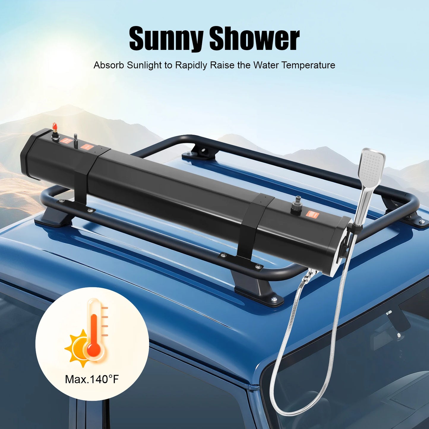 Portable Camping Water Tank For Roof Rack Shower And Outdoors