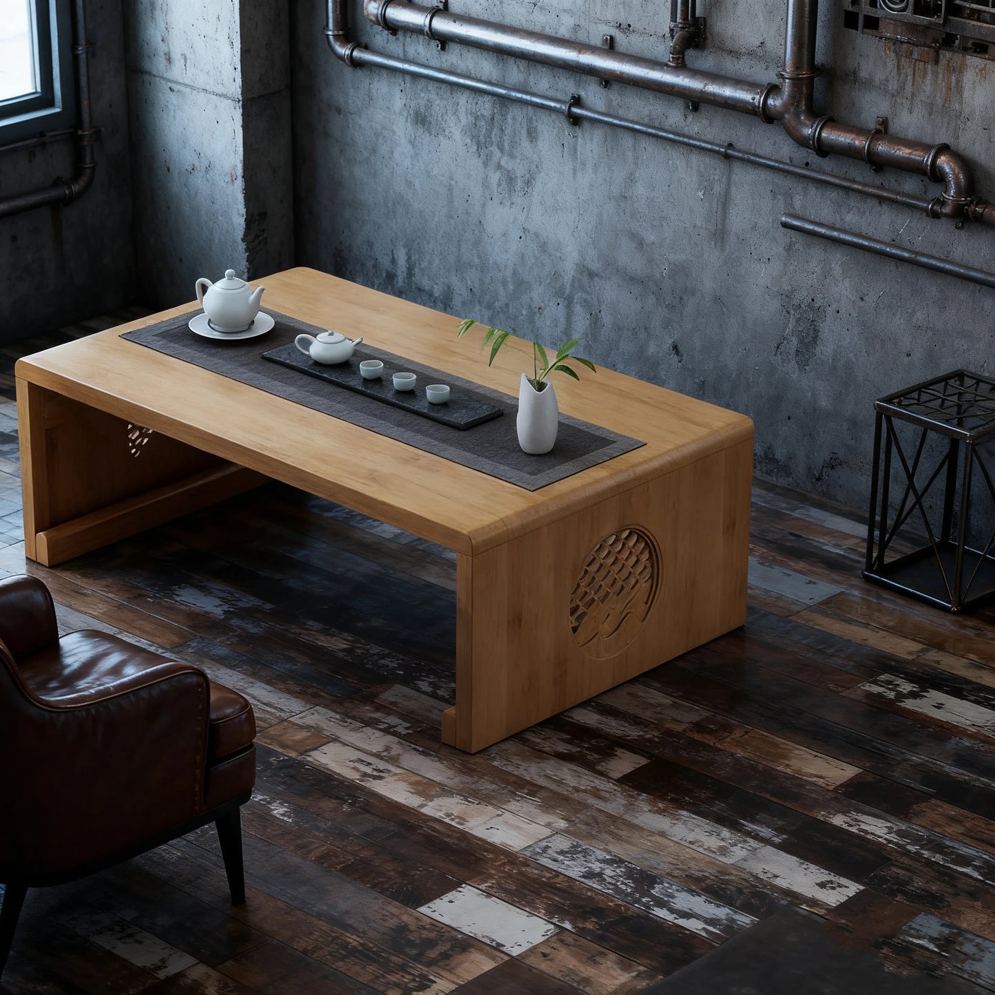 Foldable Japanese Style Low Coffee Table Tatami Floor Seating