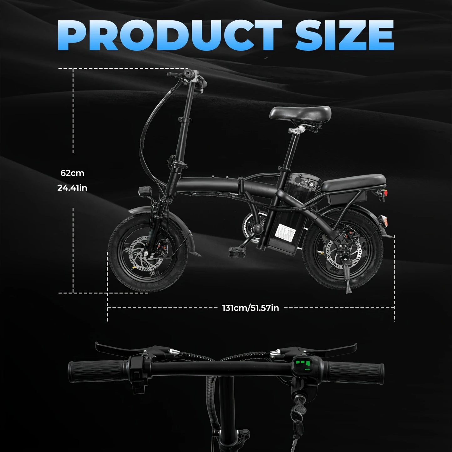 LELEKUAI Folding Electric Bicycle T5-D 500W 24MPH 48V 10Ah Battery