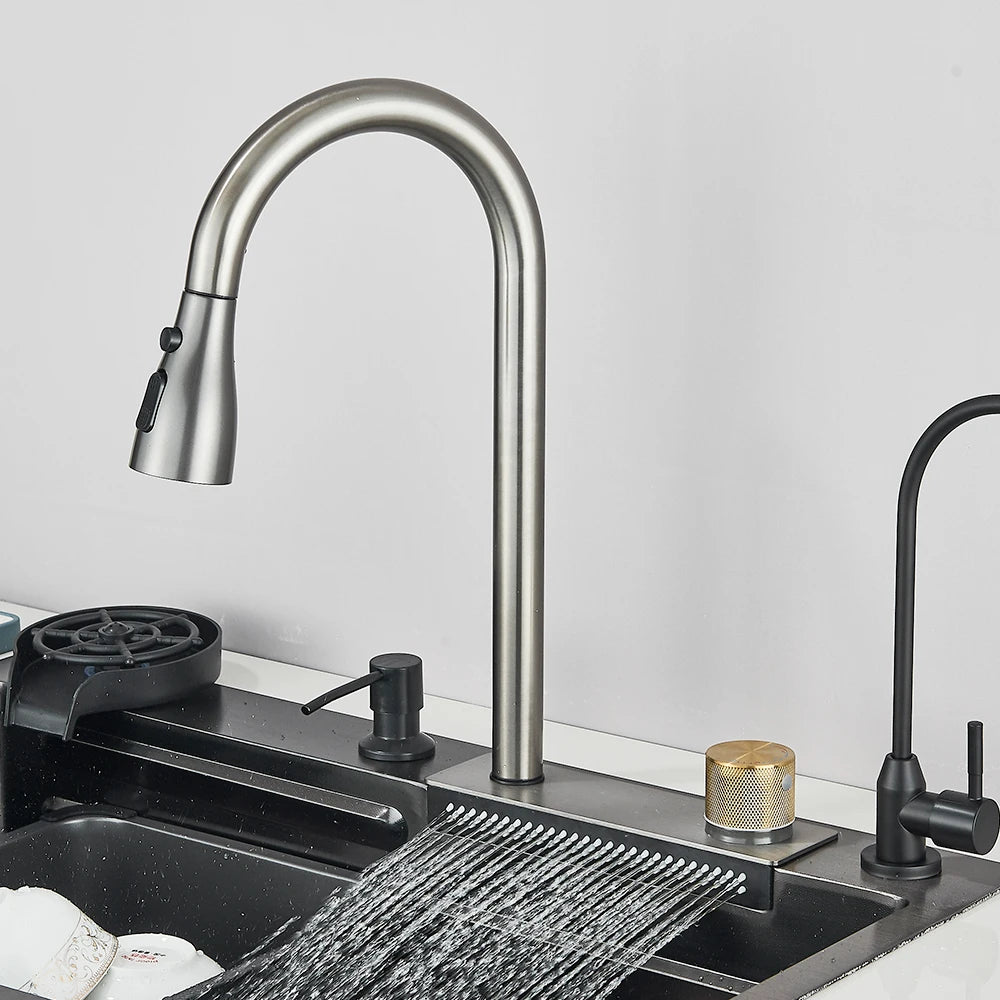 MYQualife Stainless Steel Undermount Kitchen Sink Set With Faucet