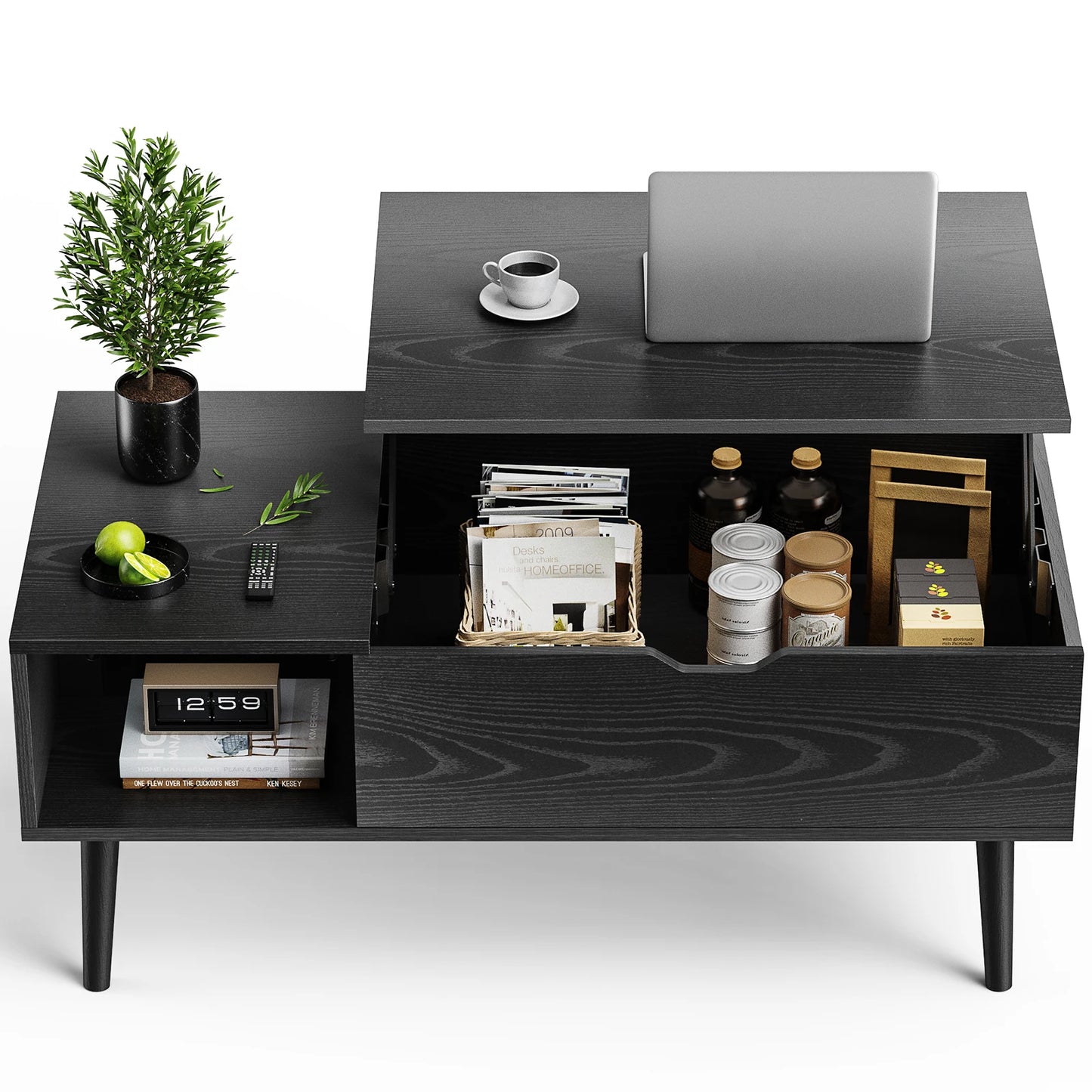 JHK Lift Top Coffee Table With Adjustable Storage Living Room
