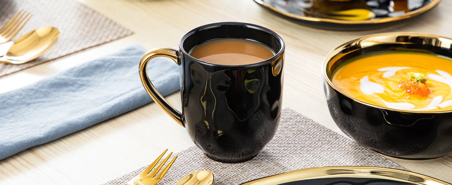 MALACASA Porcelain Dinnerware Set Plates Cups Bowls Tableware