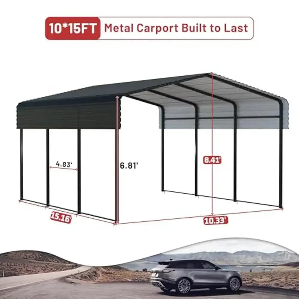 Heavy Duty Metal Carport Canopy Shelter Waterproof Windproof Sun Shield