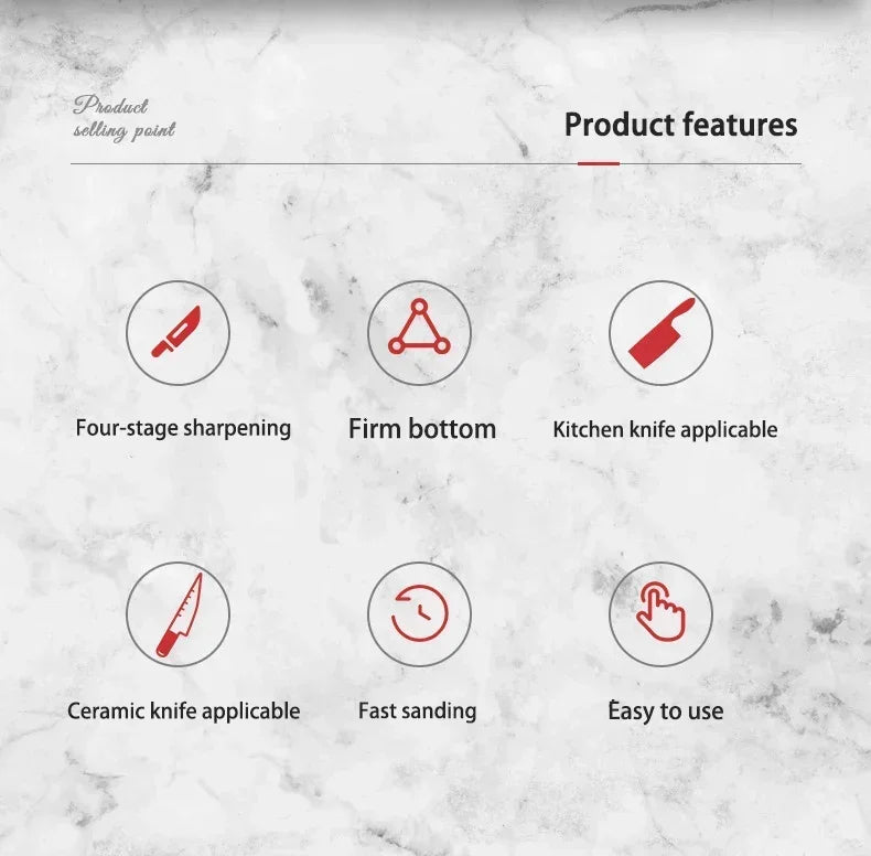 GRINDER 4 Stage Diamond Electric Knife Sharpener 2800 RPM 18W