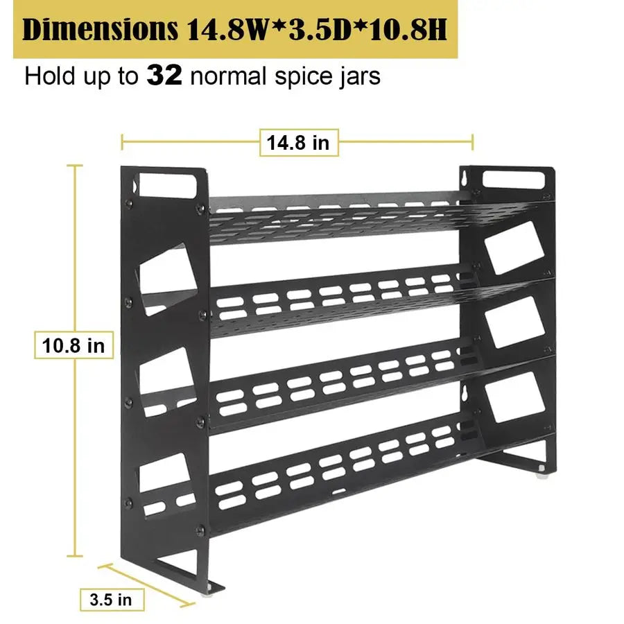 Tier Spice Rack Organizer With 32 Jars And 160 Labels