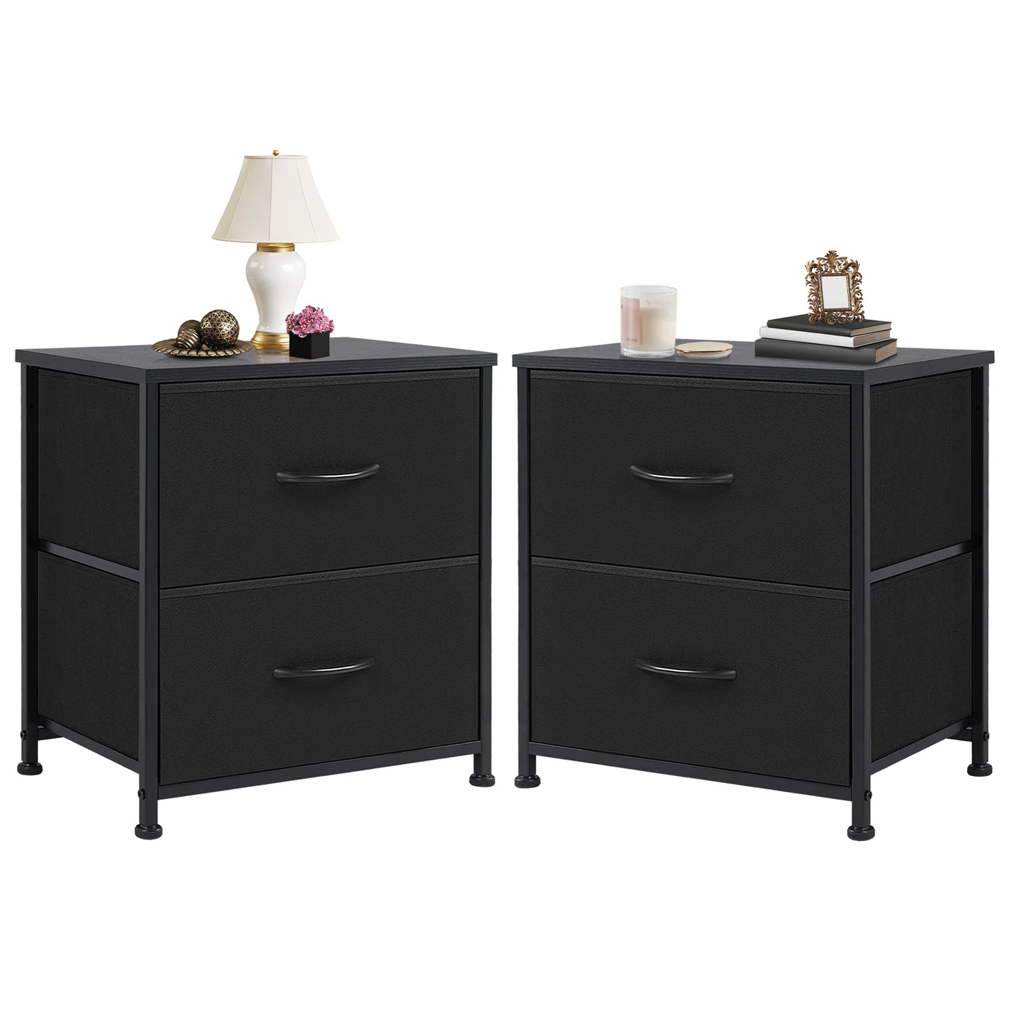JHK Nightstand Bedside Table With Storage And Drawers