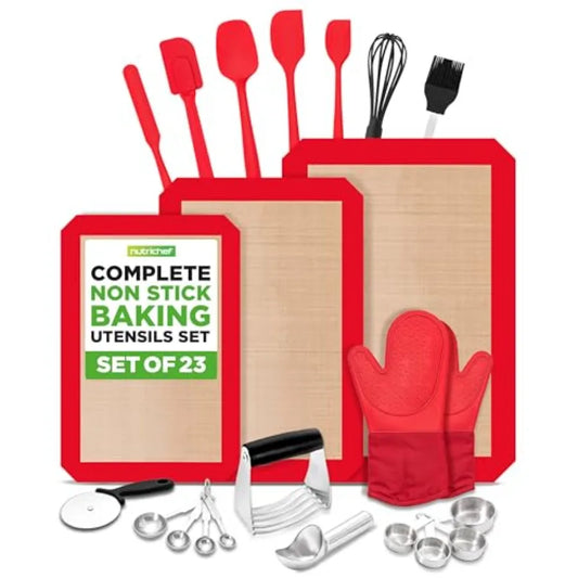 23-Piece Essential Baking Utensils Set With Measuring Cups And Spoons