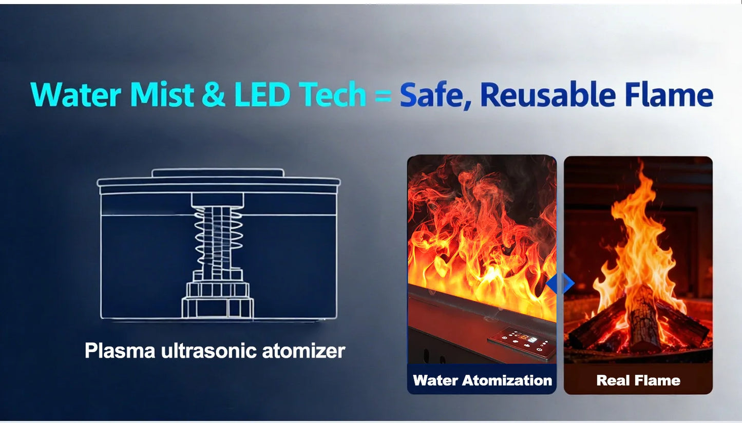 Local Stock USA Water Vapor Fireplace Simulated 3D Flame Humidifier