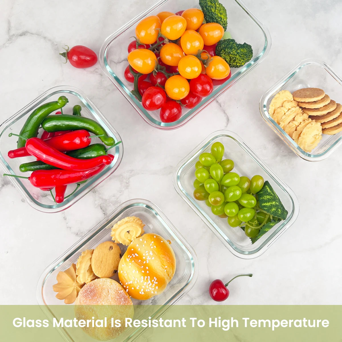 Glass Food Storage Containers, Leakproof Airtight, Microwave And Oven Safe