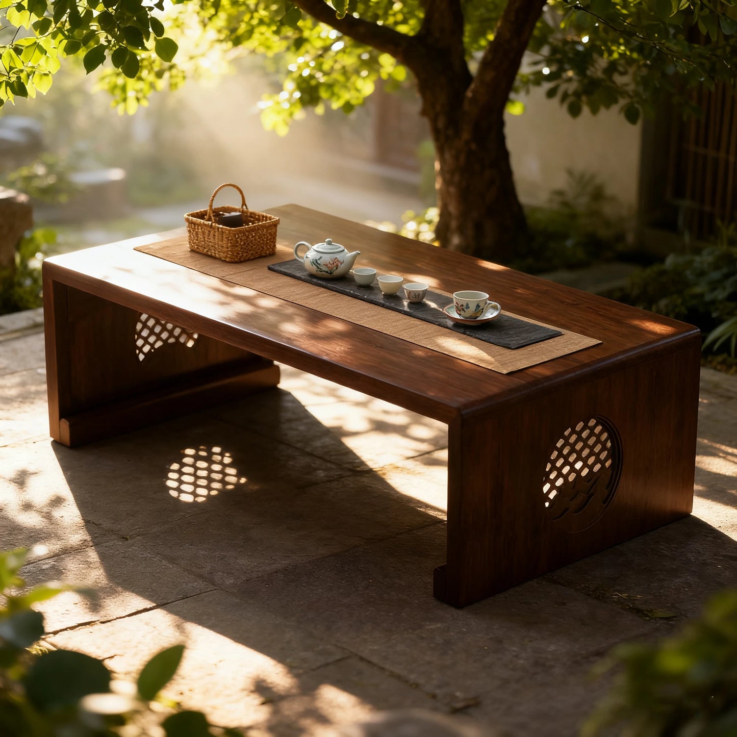 Foldable Japanese Style Low Coffee Table Tatami Floor Seating