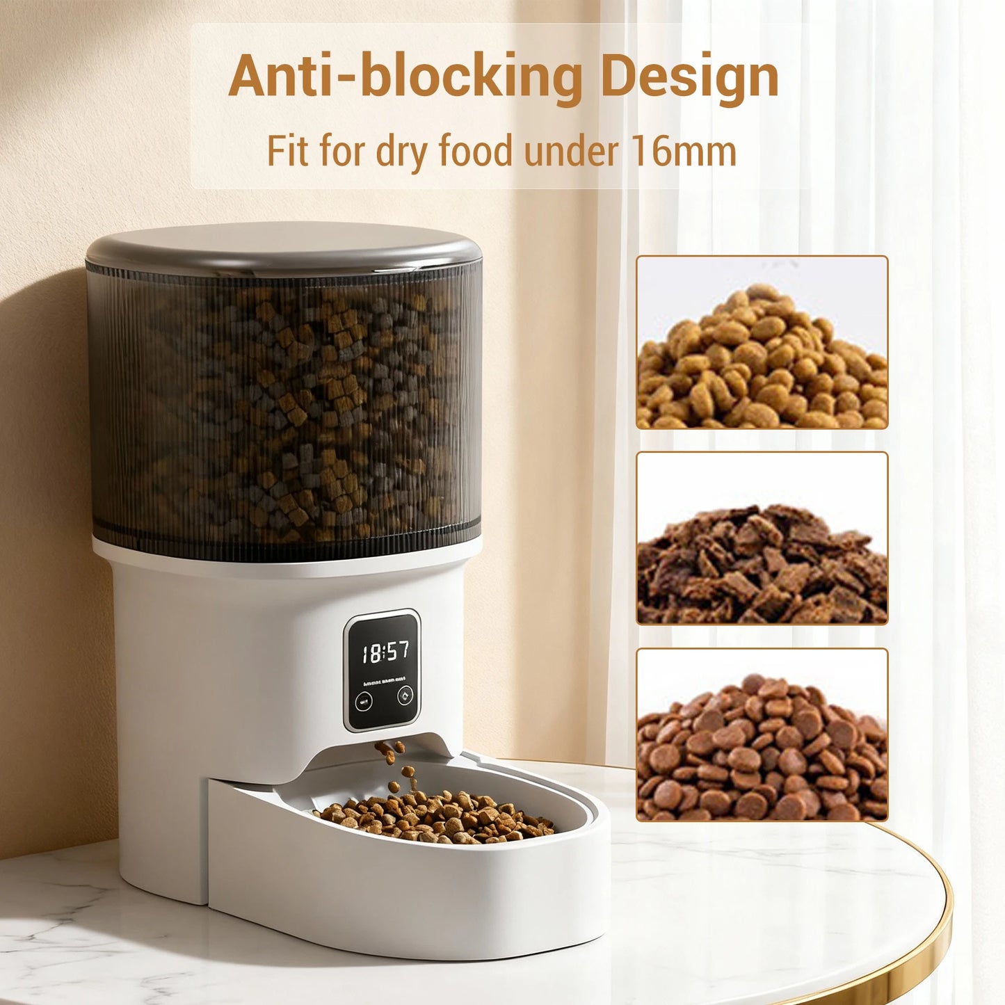 HiMISS Programmable 4L Automatic Pet Feeder for Small Dogs Cats