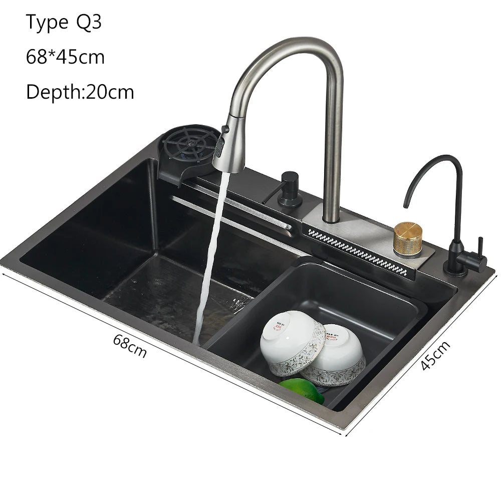 MYQualife Stainless Steel Undermount Kitchen Sink Set With Faucet