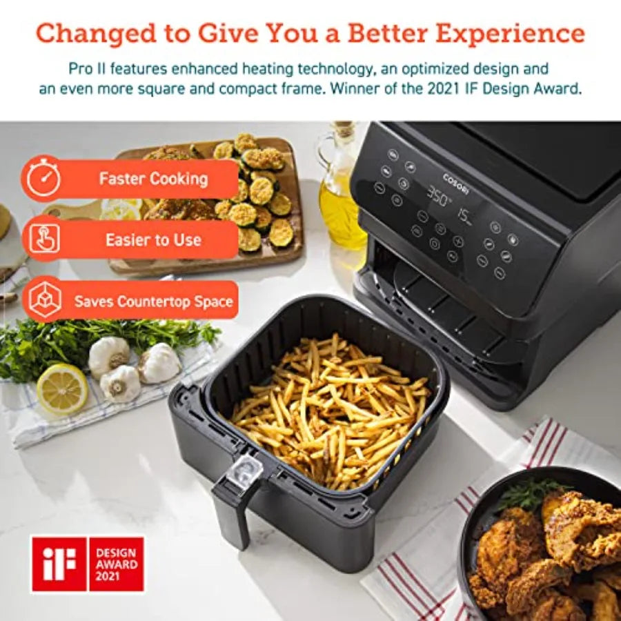 12-In-1 Air Fryer With Detachable Basket Dishwasher Safe