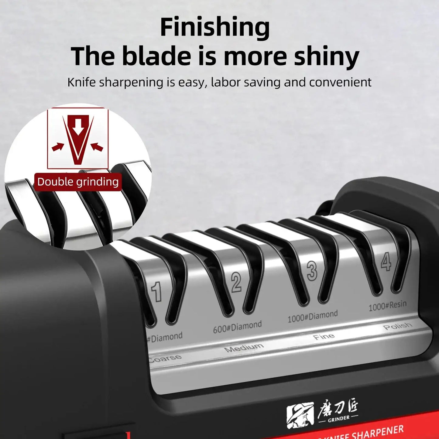 GRINDER 4 Stage Diamond Electric Knife Sharpener 2800 RPM 18W