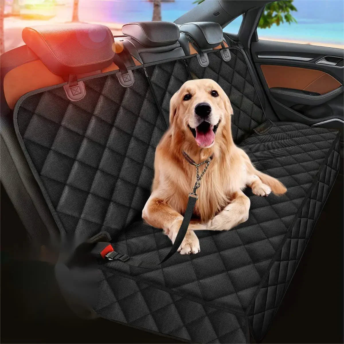 Dog Car Rear Seat Cover Hammock With Waterproof Dirtproof Fabric