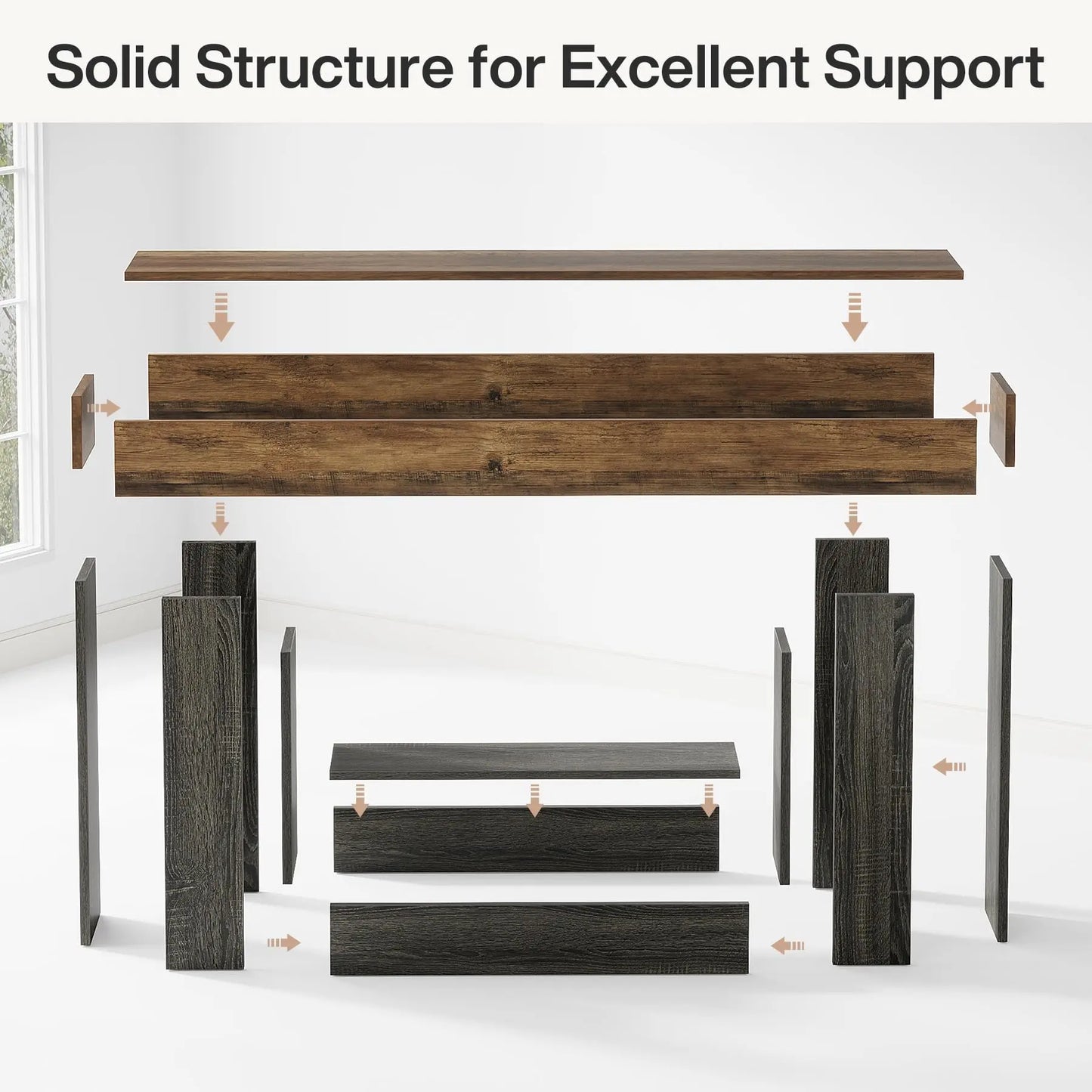 Tribesigns Farmhouse Console Table Two-Tier Entryway Table With U-Shaped Base