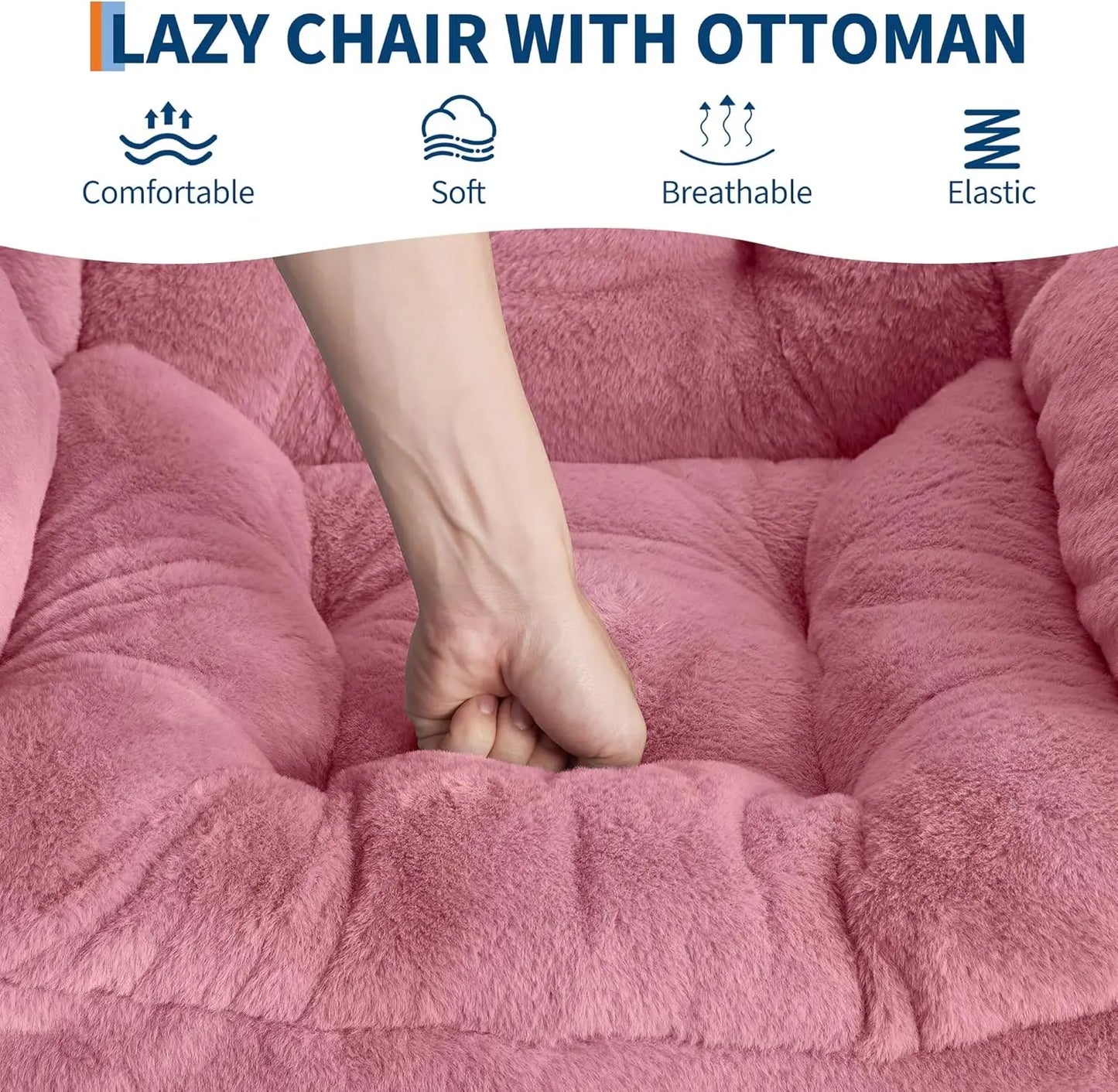 Lazy Chair With Ottoman Lounge Armchair For Living Room And Bedroom