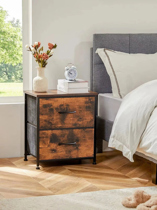 JHK Nightstand Bedside Table With Storage And Drawers