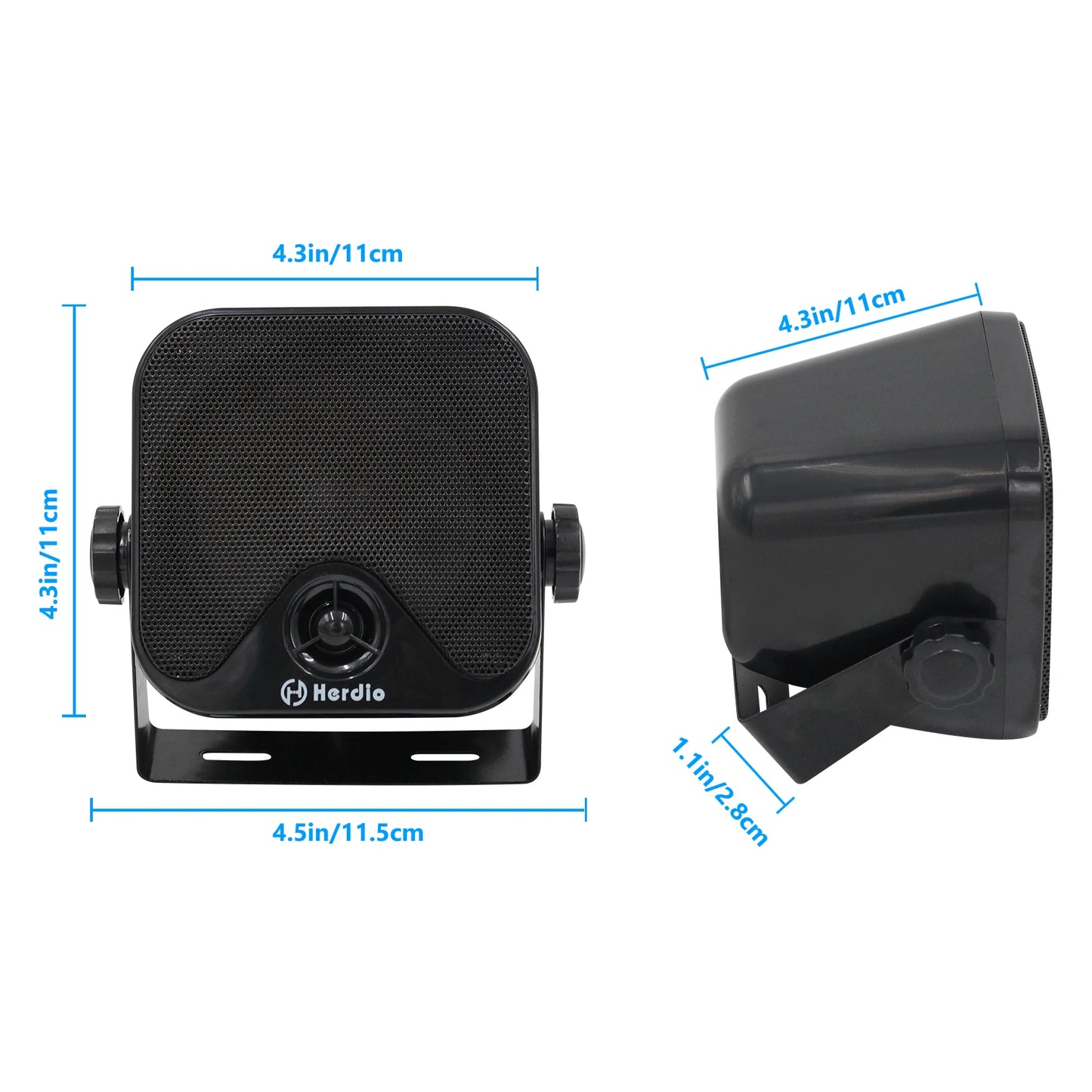 Herdio Waterproof Marine Speakers 100W 4 Inch Outdoor Audio
