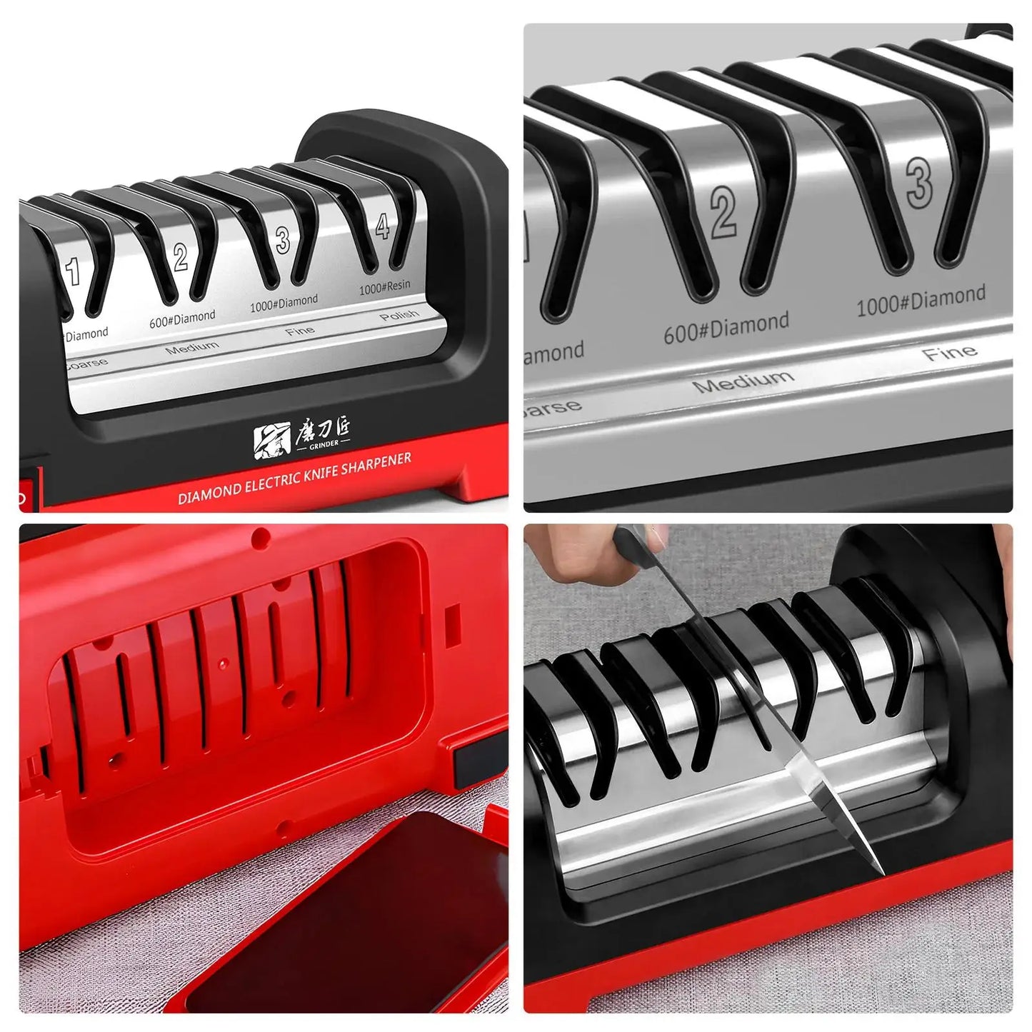 GRINDER 4 Stage Diamond Electric Knife Sharpener 2800 RPM 18W