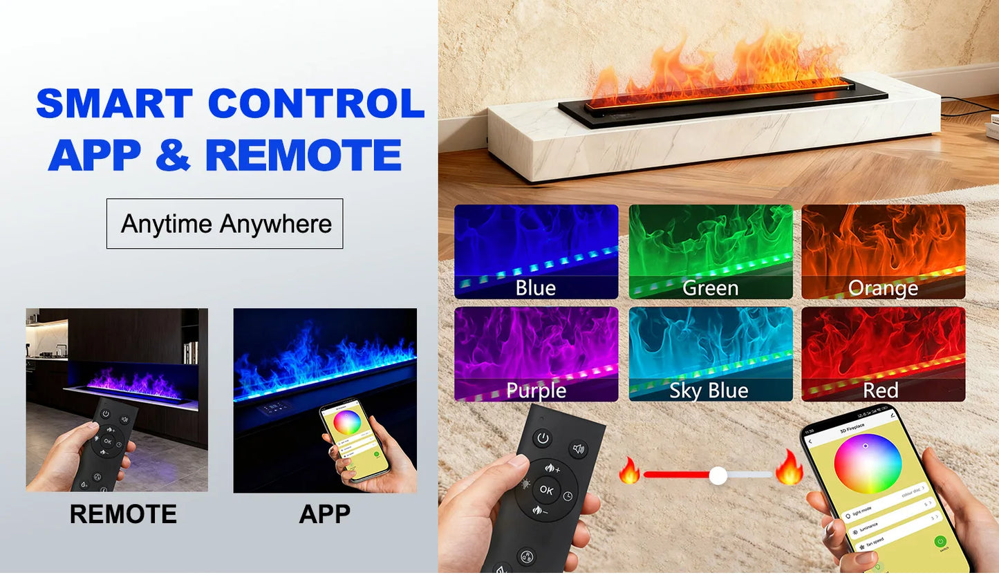 Local Stock USA Water Vapor Fireplace Simulated 3D Flame Humidifier