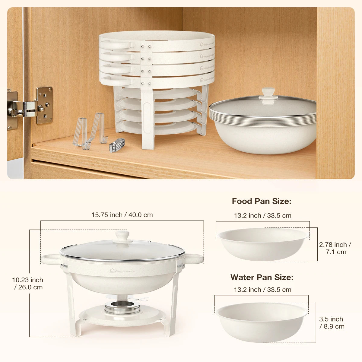 Warmounts Chafing Dishes Buffet Set With Glass Lid