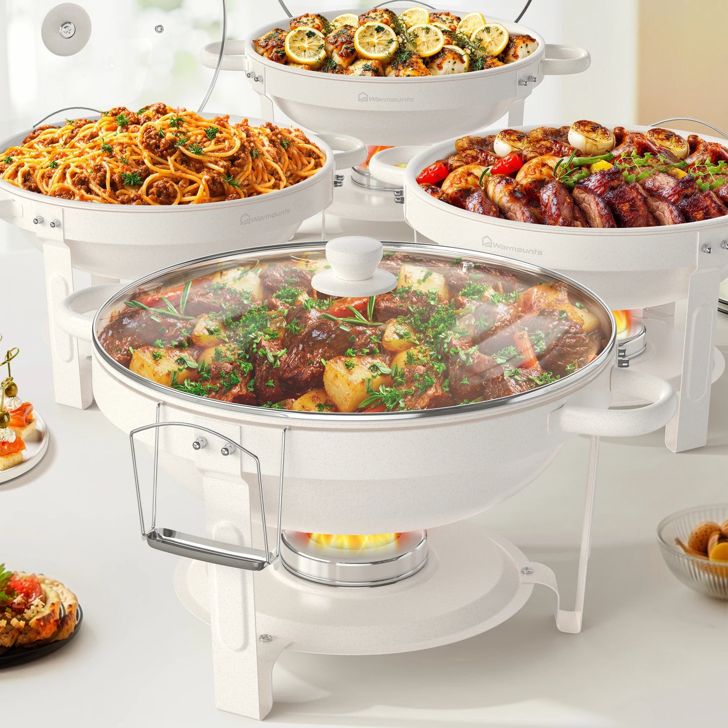 Warmounts Chafing Dishes Buffet Set With Glass Lid
