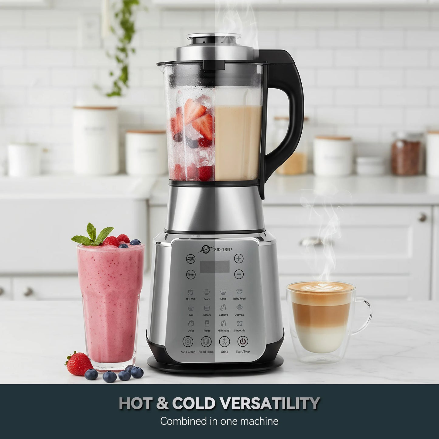 Astralship ASH01S Stainless Steel 1500W Blender With 9 Speeds