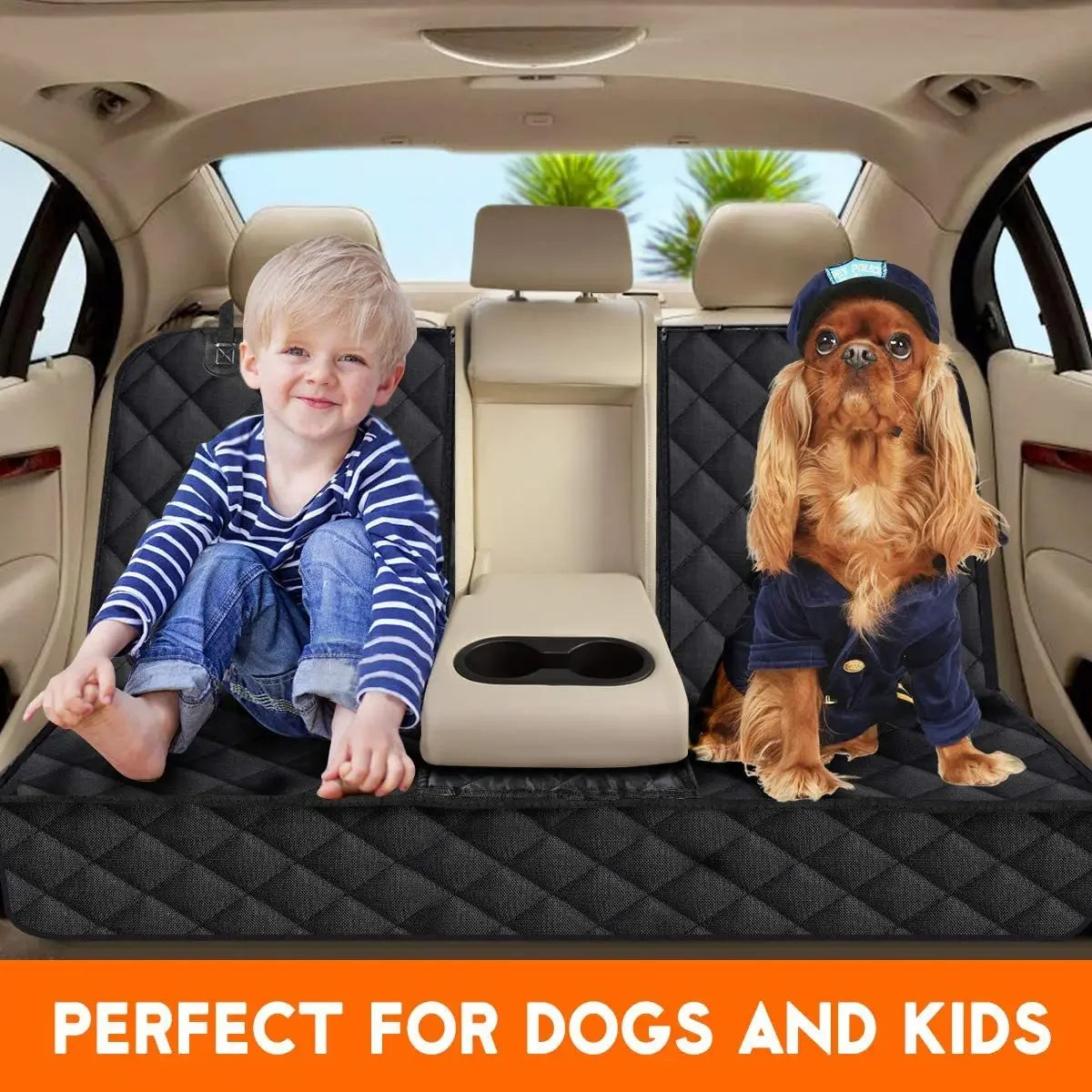 Dog Car Rear Seat Cover Hammock With Waterproof Dirtproof Fabric