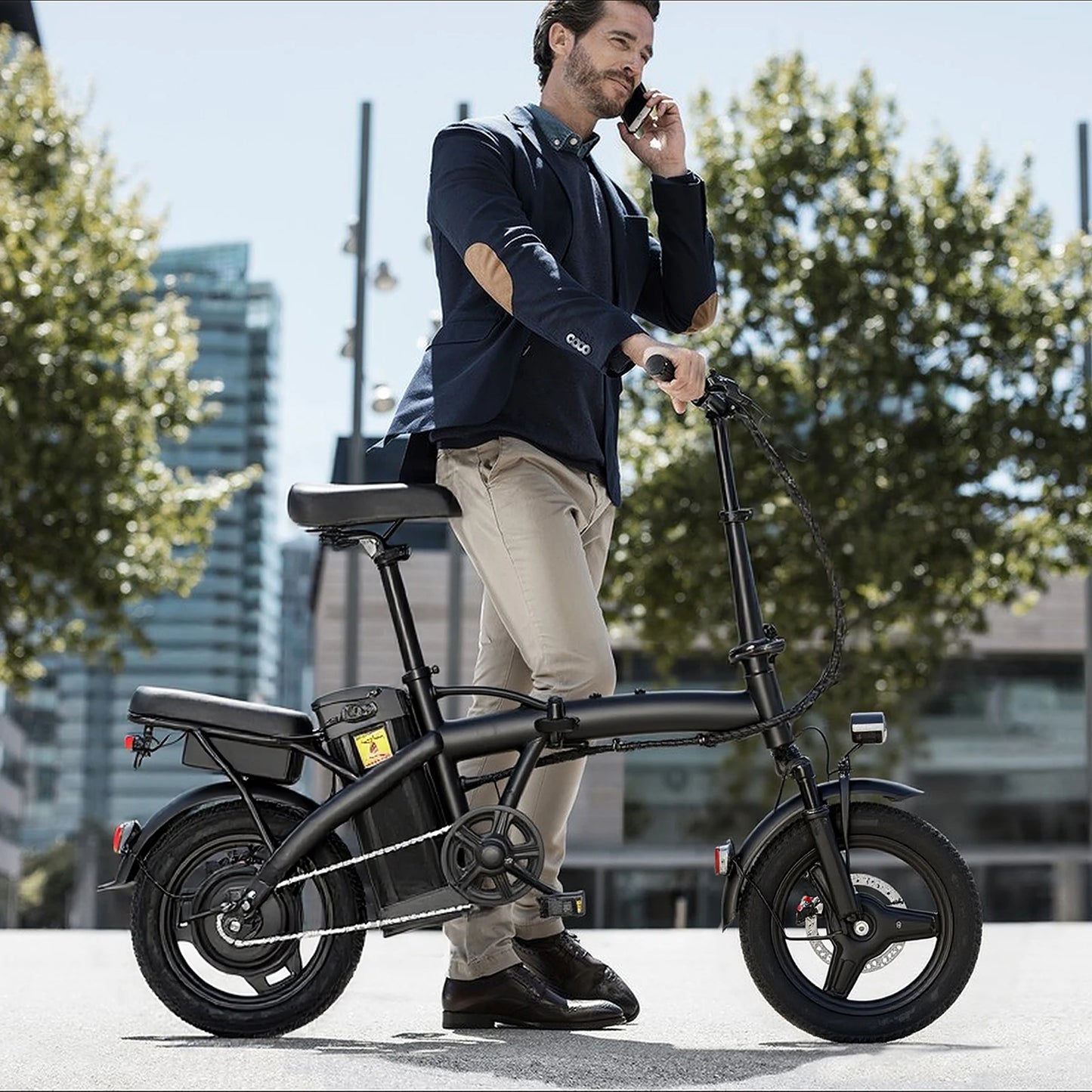 LELEKUAI Folding Electric Bicycle T5-D 500W 24MPH 48V 10Ah Battery