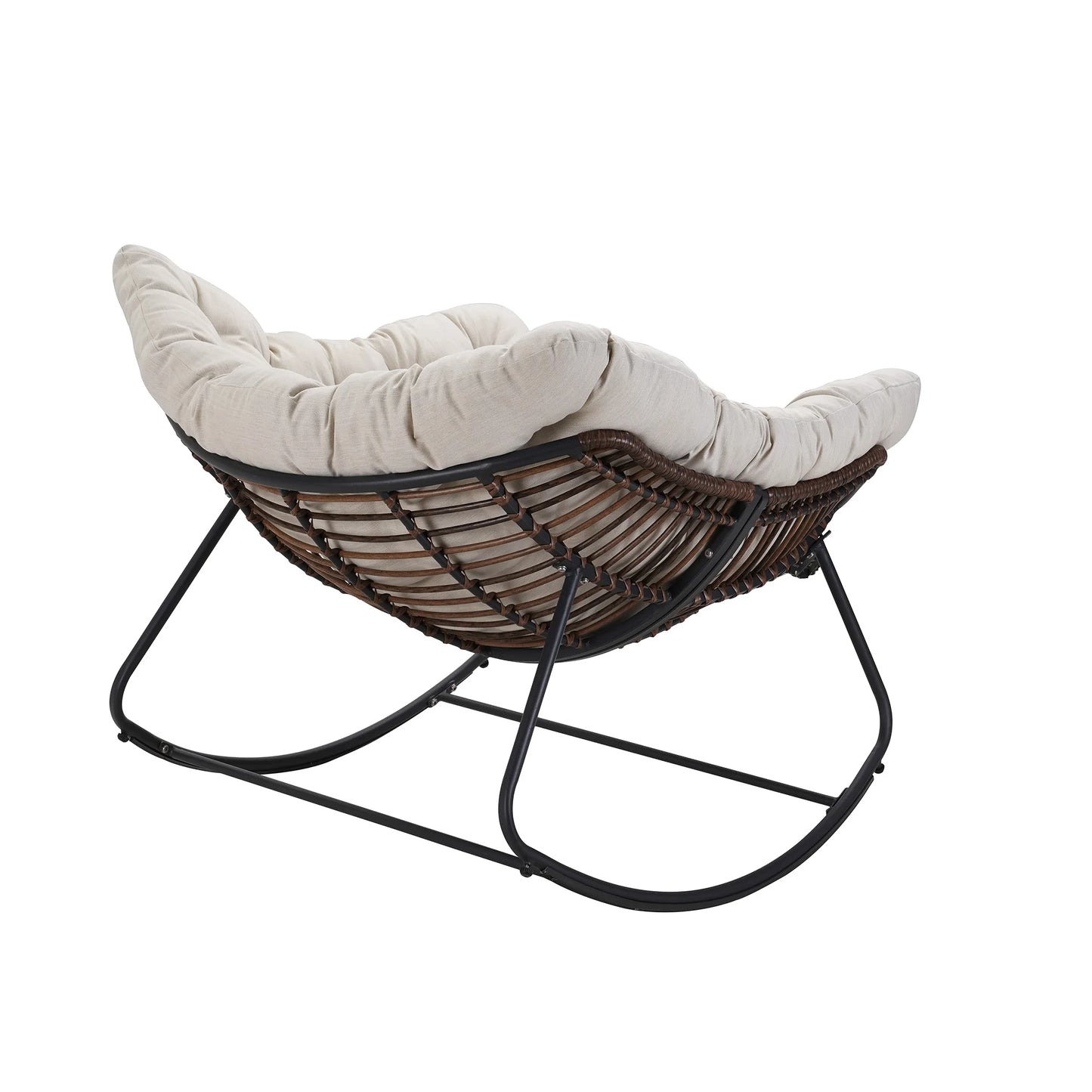 Outdoor Wicker Egg Chair Papasan With Cushioned Seat For Porch