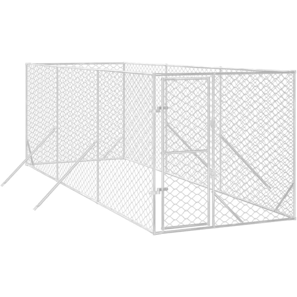 Outdoor Galvanized Steel Dog Kennel Cage For Yard Enclosure
