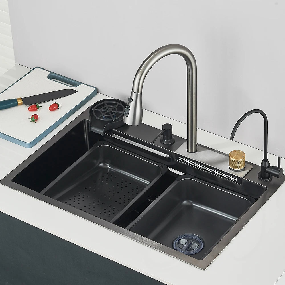 MYQualife Stainless Steel Undermount Kitchen Sink Set With Faucet