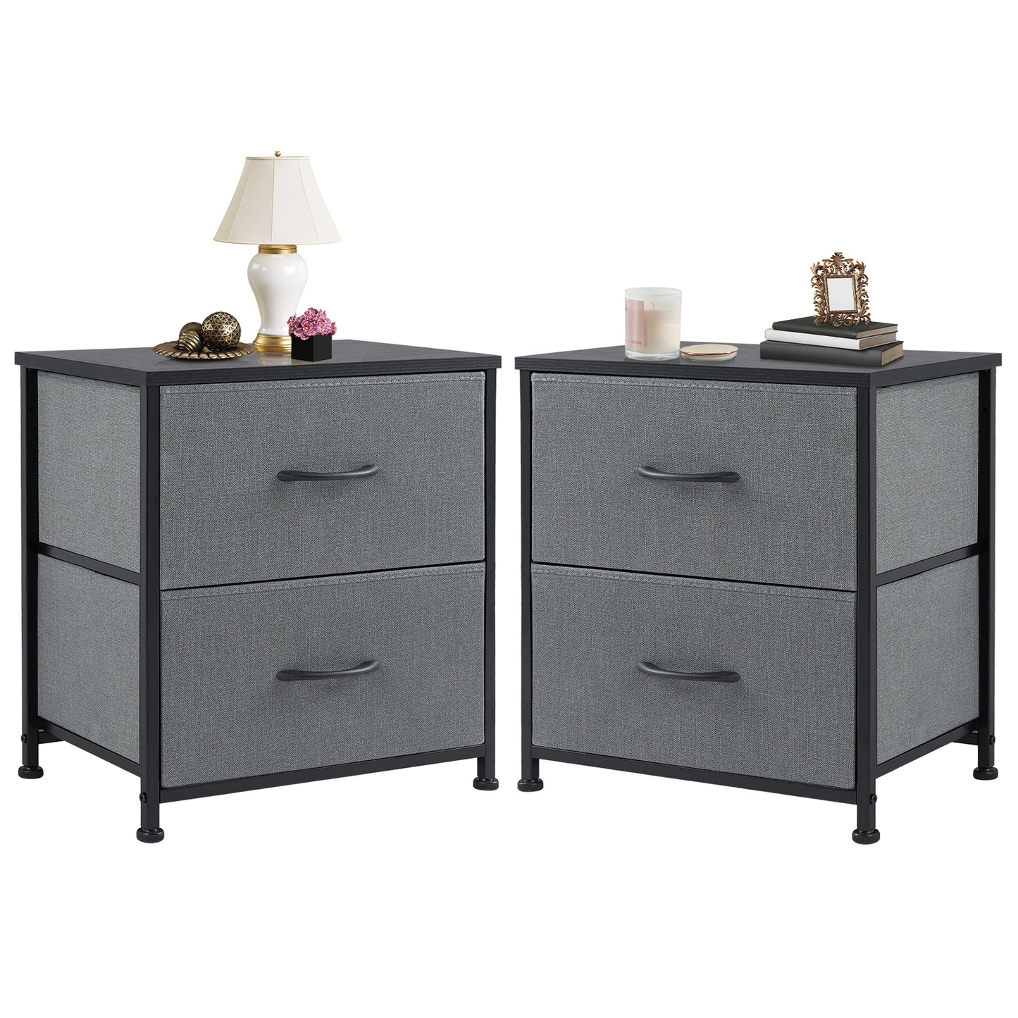 JHK Nightstand Bedside Table With Storage And Drawers