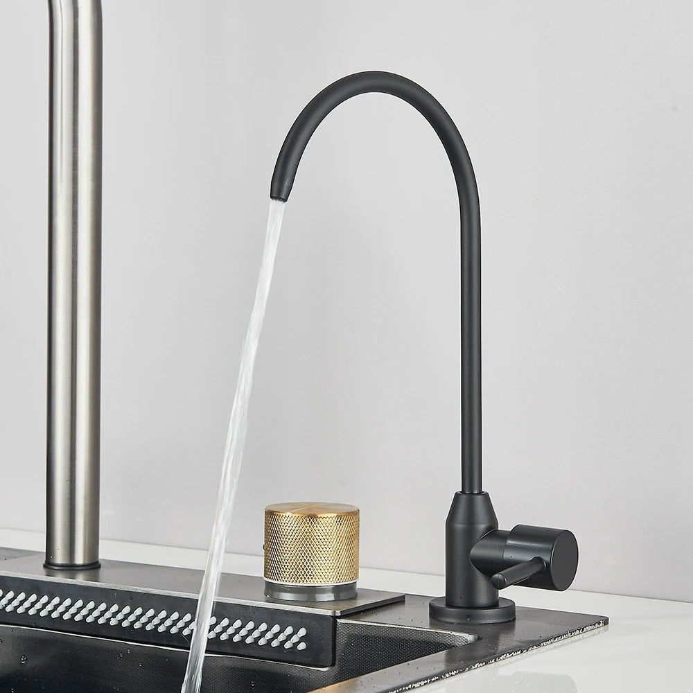 MYQualife Stainless Steel Undermount Kitchen Sink Set With Faucet