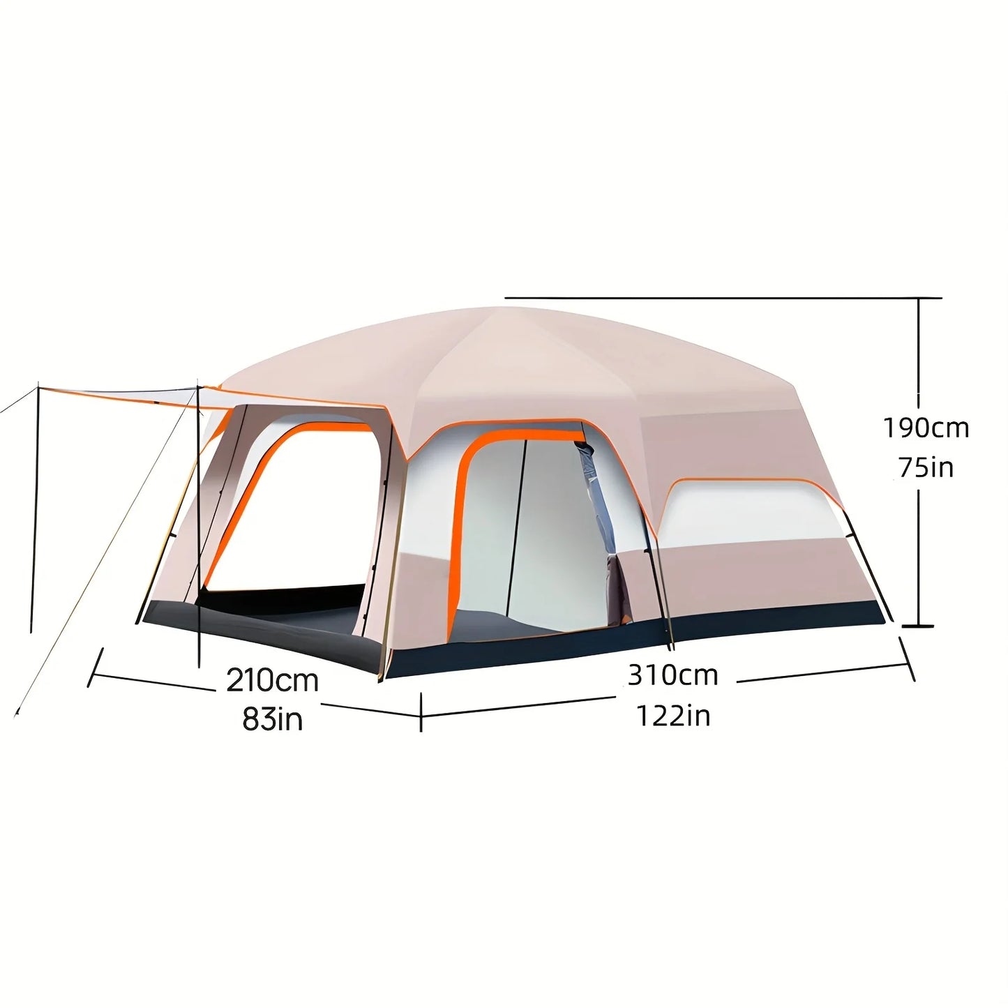 Canvas Family Camping Tent With Mosquito Protection And Portable Setup