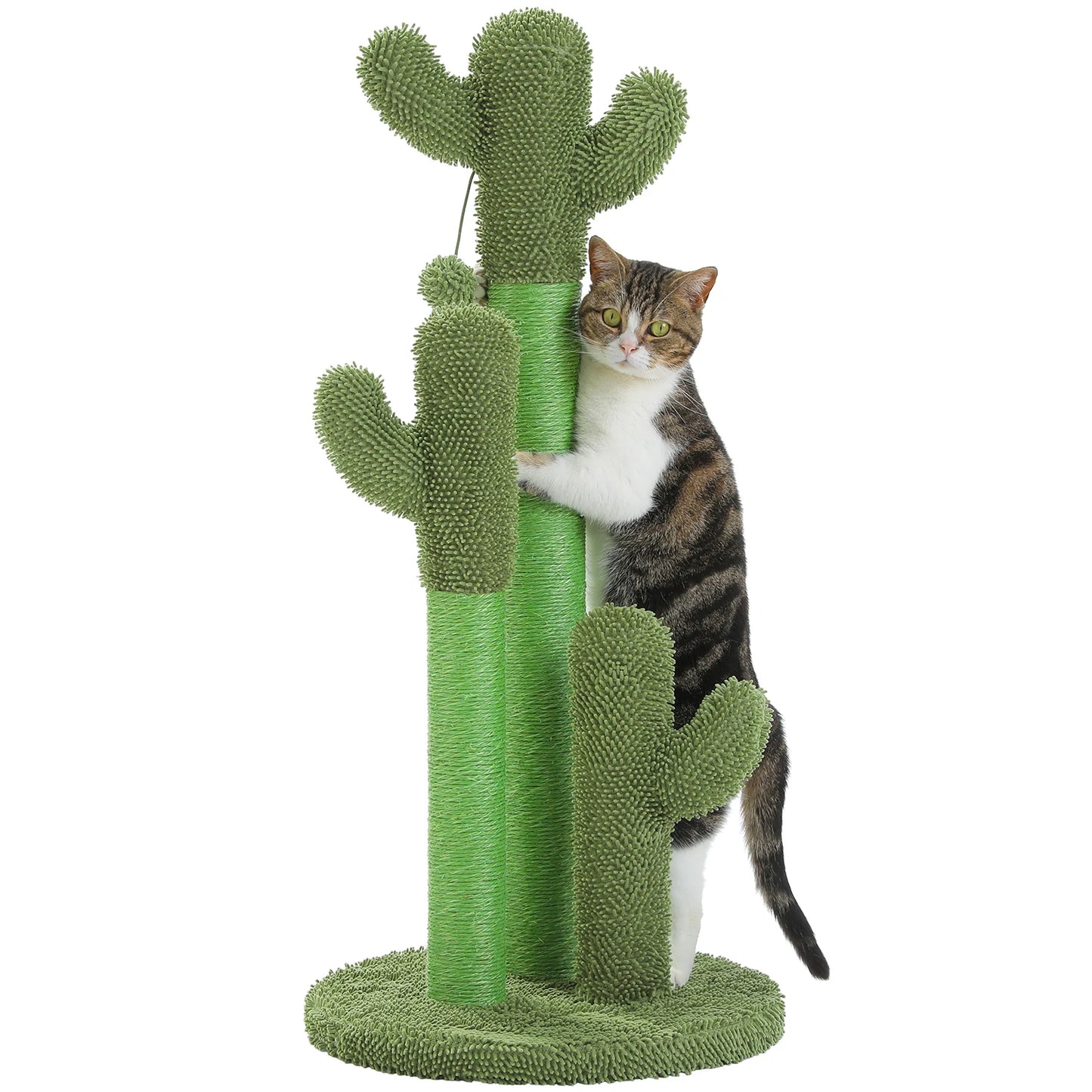 PEQULTICN Cactus Cat Tree With Large Condo Hammock And Dangling Ball Toy