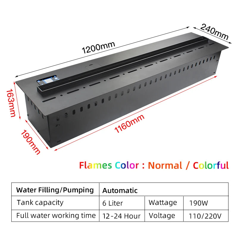 Local Stock USA Water Vapor Fireplace Simulated 3D Flame Humidifier