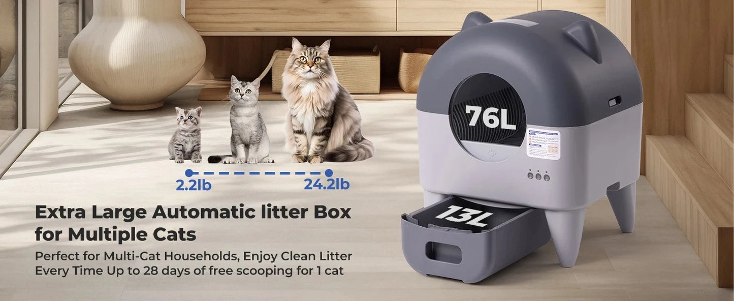 Lunapurr Automatic Self Cleaning Cat Litter Box With App Control